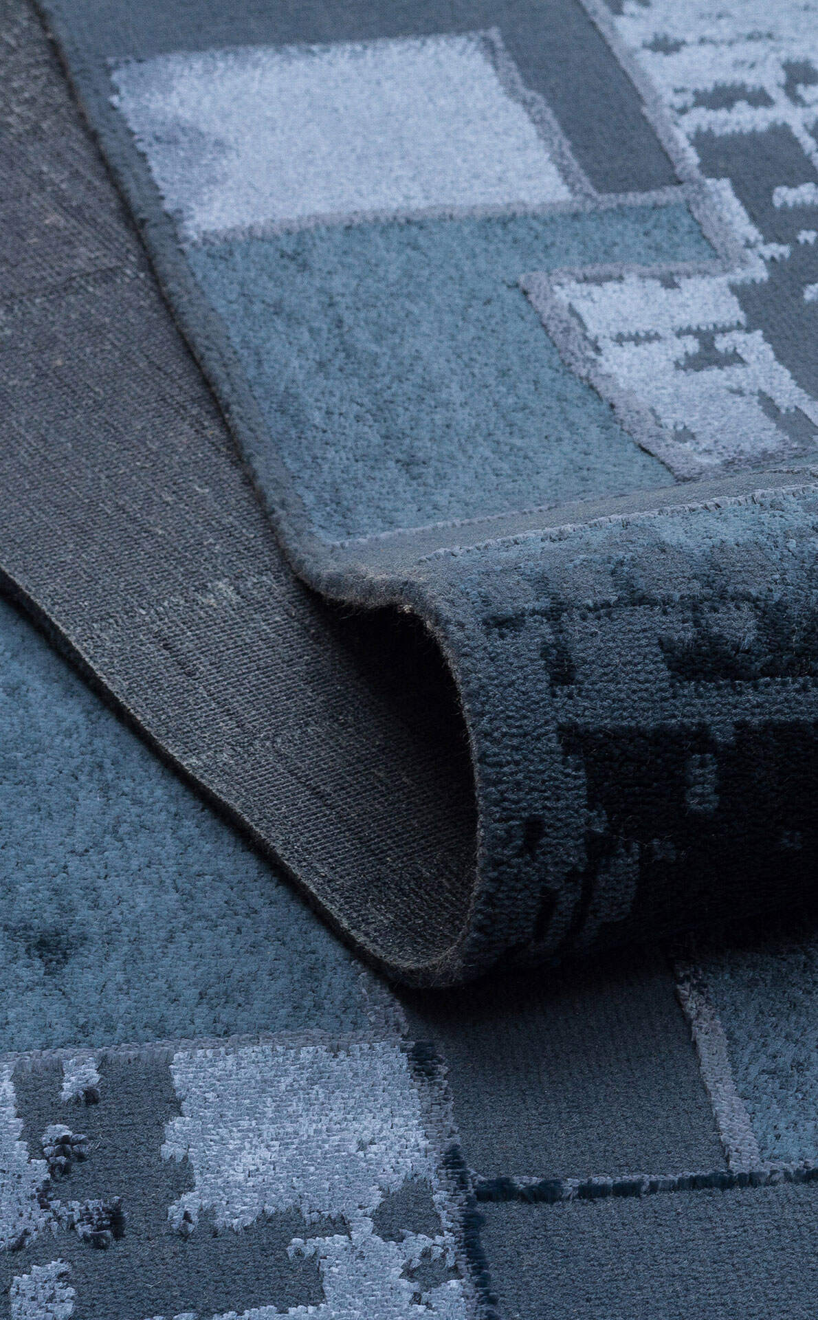 TOR 04 DENIM - TORINO - Sık Dokuma Dökümlü Yere Oturan Hav Toz Vermez Yıkanabilir Kaymaz Tabanlı Modern Halı